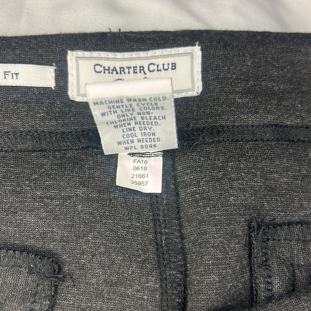 Charter Club Women’s Classic Straight Leg Pants - Heather Onyx Gray - Size 12 - Picture 9 of 14